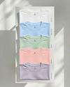 Men's Feather Touch Round Neck T-Shirt Combo - Pack of 5 (White, Sky Blue, Mint, Peach & Lavender Color)